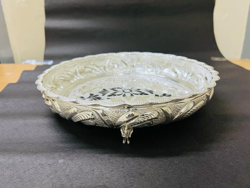 Pure Silver Floral Design Plate 420g